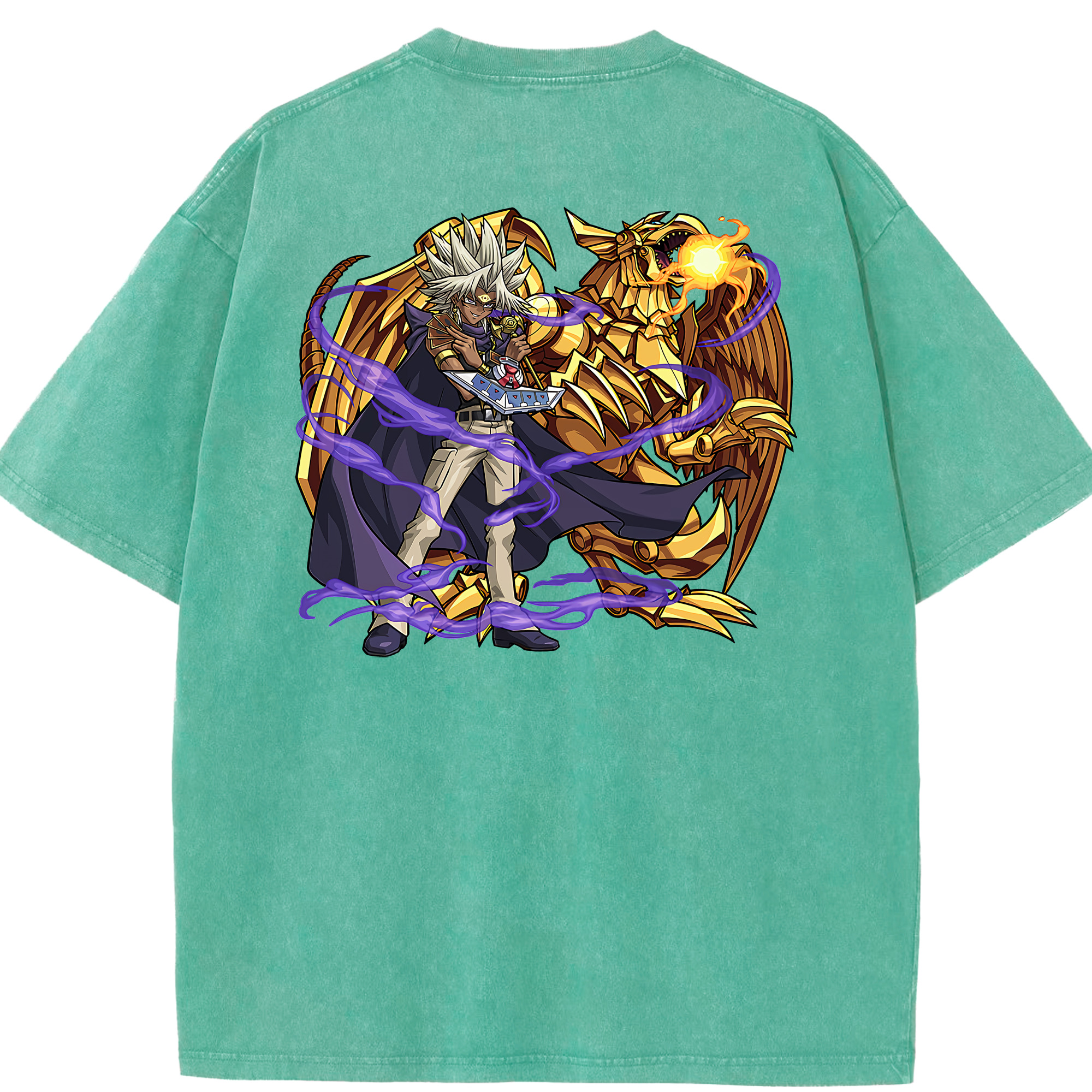 （画像用） 遊☆戯☆王 Yu-Gi-Oh! 綿100% ヴィンテージ風 半袖Tシャツ（背面プリント）